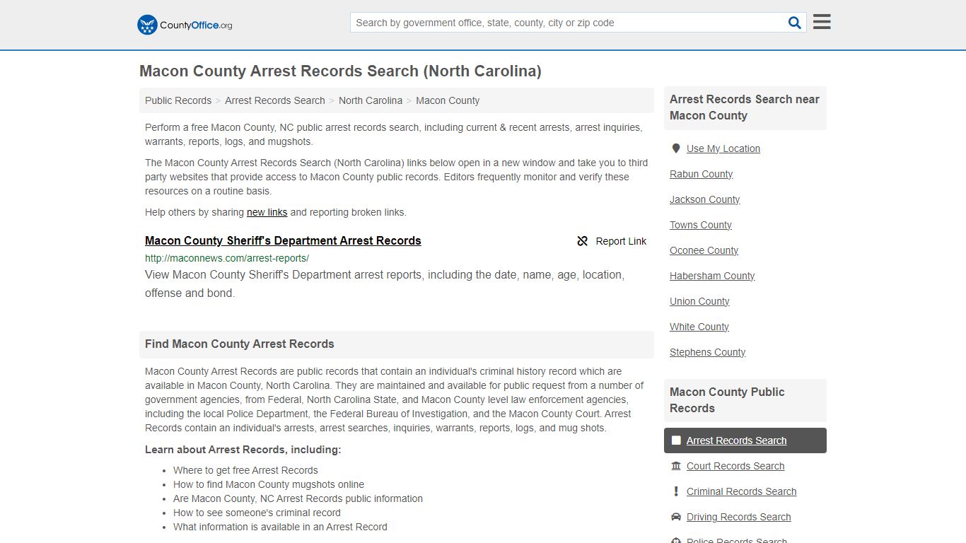 Arrest Records Search - Macon County, NC (Arrests & Mugshots)